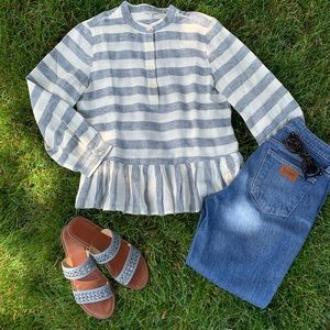 Lucky Brand Stripe Peplum Top 7W44314